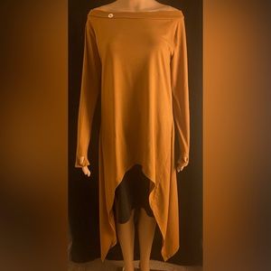 Tan shoulder shirt dress